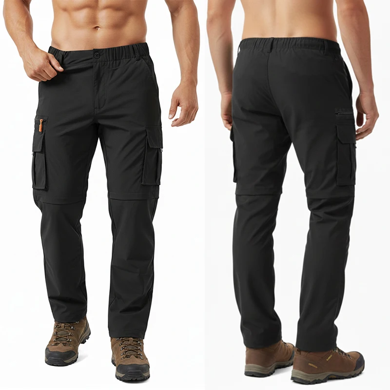 Mens Convertible Zip Off Cargo Pants Outdoor Lightweight Quick Dry Pants Spring… - Image 4