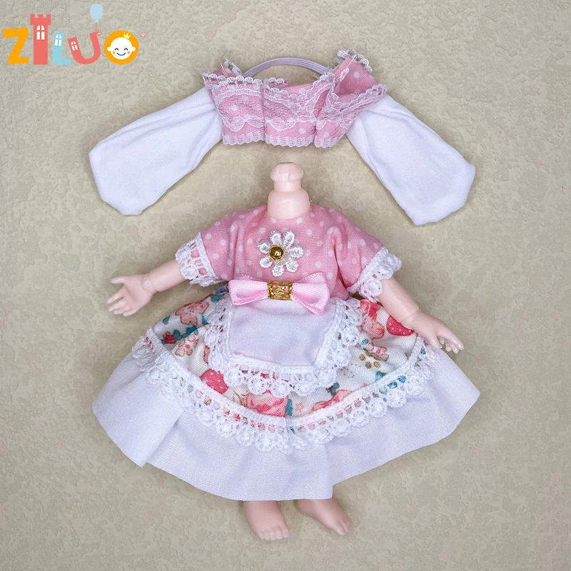 

1/12 BJD Dolls Clothes for 16 17cm Dolls Dress Up Jk Uniform Skirt Maid Sailor Suit Accessories clothes Children's Girls Gifts