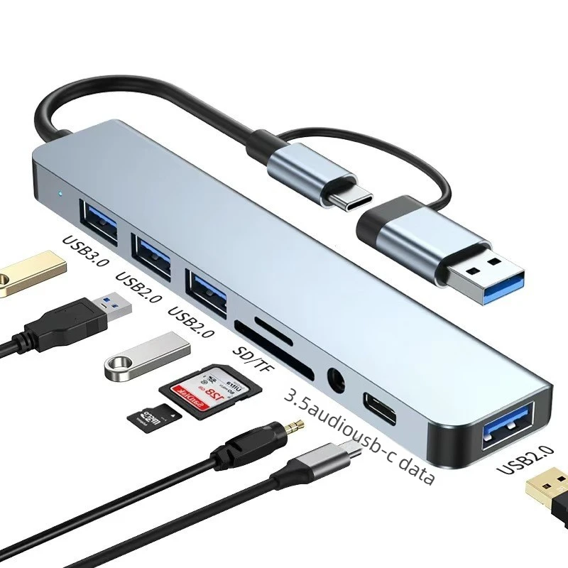 For Macbook laptop Computer Usb 8In1 7in2 7in1 3in1 11in 1 Type C  To 4k HdTV Hub Adapter Sd Tf Rj45 Card Reader Pd Fast Charge