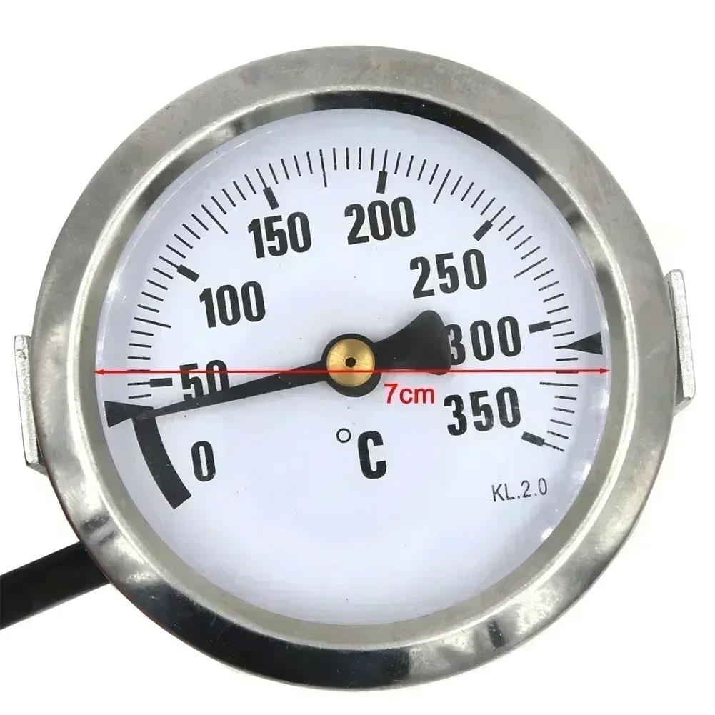 Metal Capillary Thermometer 0°C-350°C With 7cm Dial For Oven Boiler Heater Pizza Oven And Refrigerator For Home Improvement