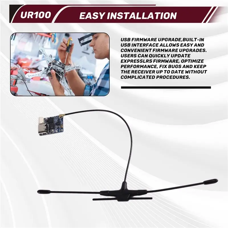 A96T ELRS UR100 Dual Band 868Mhz 900Mhz 2.4Ghz RX Ultra-Long Range Expresslrs Freq For RC FPV Drone Traversal