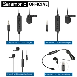 Saramonic LavMicro Clip-on Condenser Lavalier Lapel Microphone for iOS Android iPhone DSLRs Camcorder Smartphone Streaming Vlog