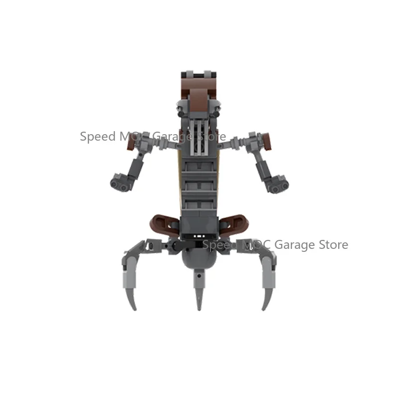 Sci-Fi Multi-Legged Battle Droid MOC Building Blocks Set - Futuristic Combat Robot with Claws & Blasters view 3