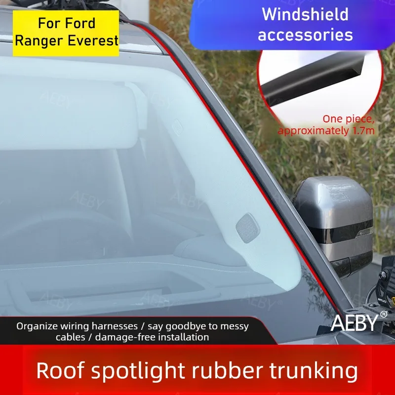 AEBY For Ford Ranger Everest 2015-2021 Wire hider rubber wiring cover roof light bar self-adhesive,Hidden routing rubber strip