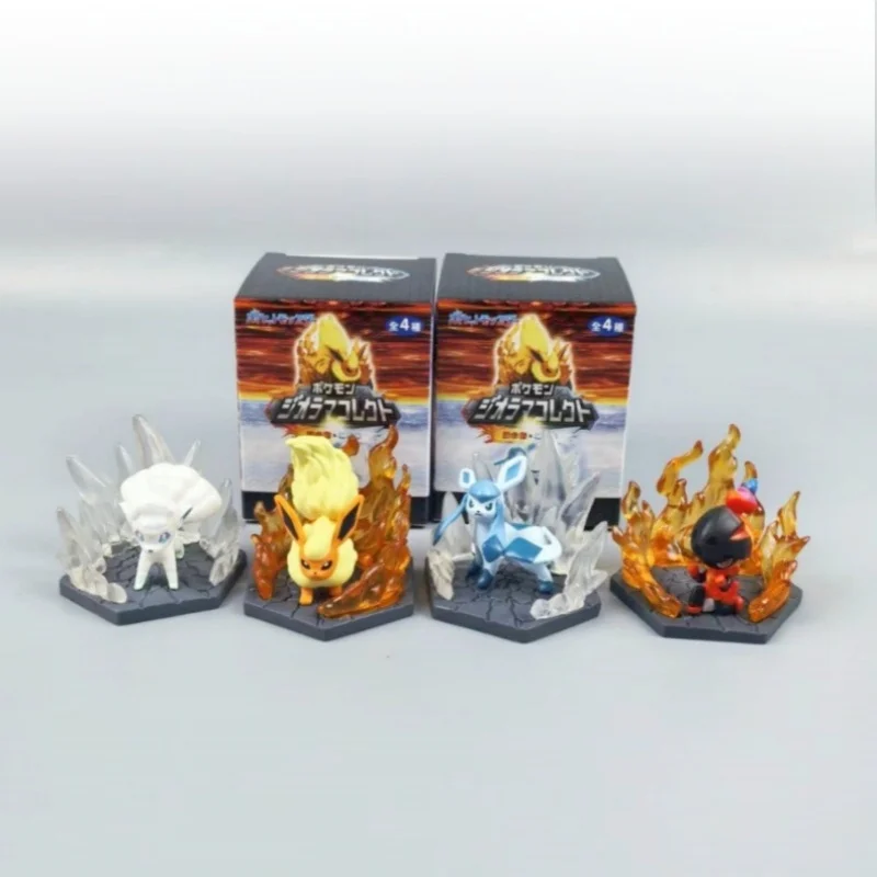 ポケモンモデル氷タイプ-vs-火タイプスキルバトルシリーズフィギュアアニメーション誕生日ギフト-vulpix-charcadet-人形子供のおもちゃ