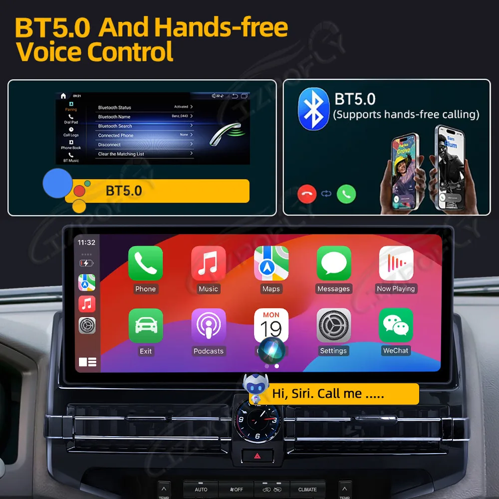 

Автомагнитола Lizpofly Upgrade 15.6 дюймов для Toyota Land Cruiser 2007–2020 с беспроводным Carplay и Android Auto, сенсорным экраном и GPS-навигацией