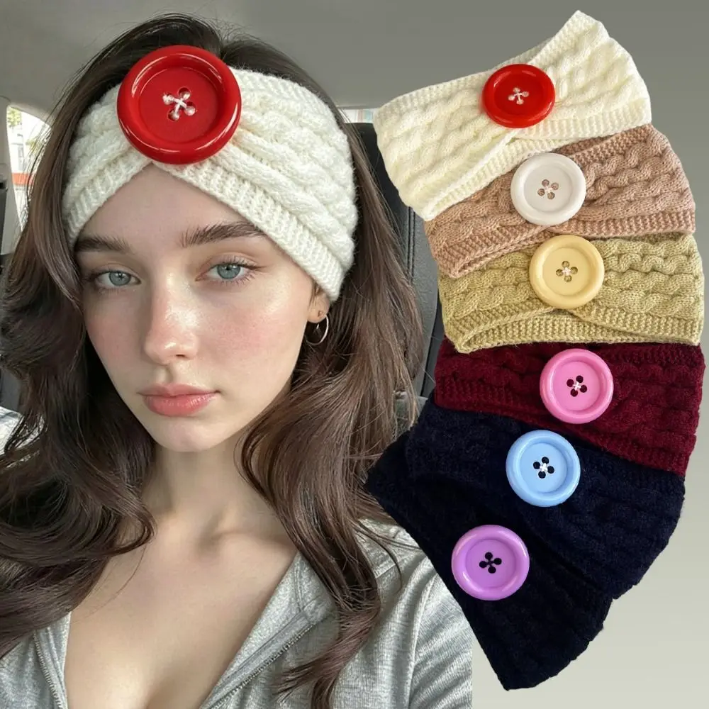 Cable Knit Knitted Headband Soft Stretch Knitted Fabric Ear Warmer Headband Twisted Front Wide Band Turban Headband