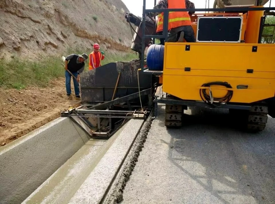 Máquina Portátil de Hormigón con Ruedas, 65 KW, Turbo Diésel, Personalizable, con Dirección Automática, Pavimentadora Deslizante, Tolva de 1m³
