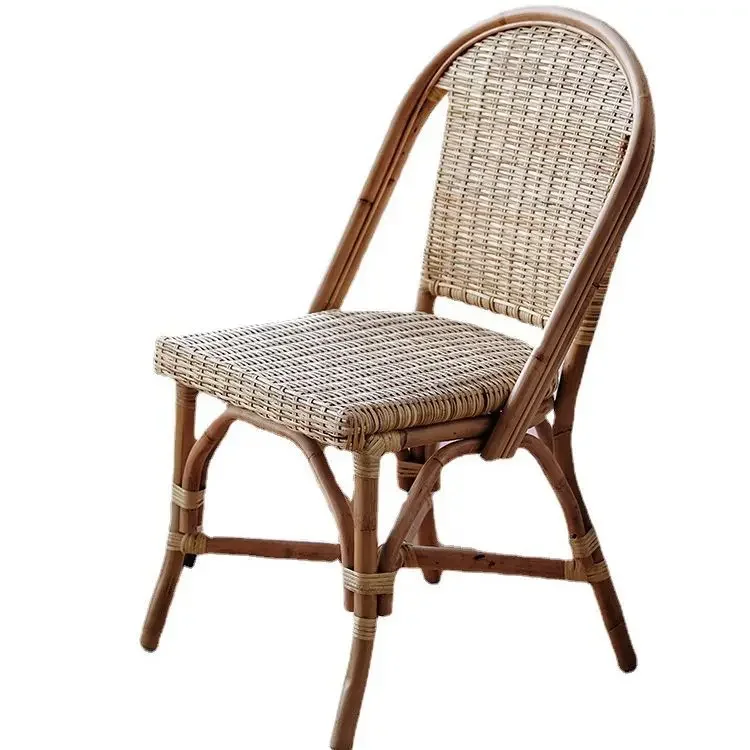 Home leisure chair simple back chair living room hand woven ins chair