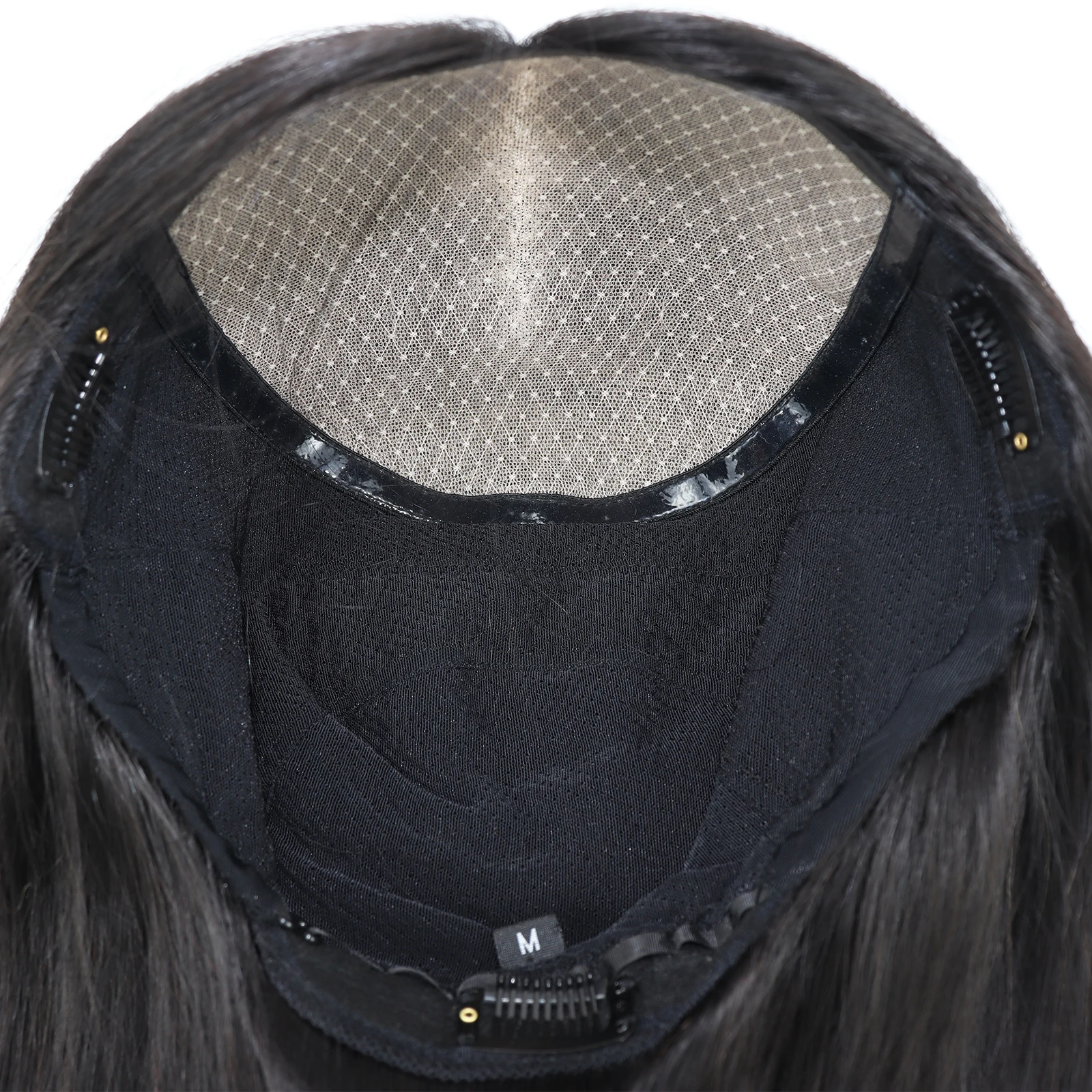 شعر مستعار طبي بشري بكر حقيقي، مظهر حريري، مظهر طبيعي، شبكة مرنة ناعمة خفيفة قابلة للتنفس، مريحة للارتداء للنساء #6