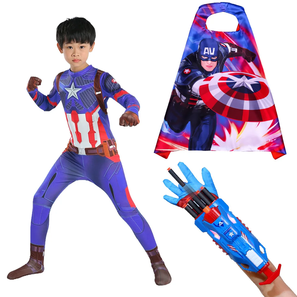 بدلة كابتن أمريكا الضيقة تأتي مع قاذفة الرأس متعددة اختيارية لأزياء حفلات العطلات #3