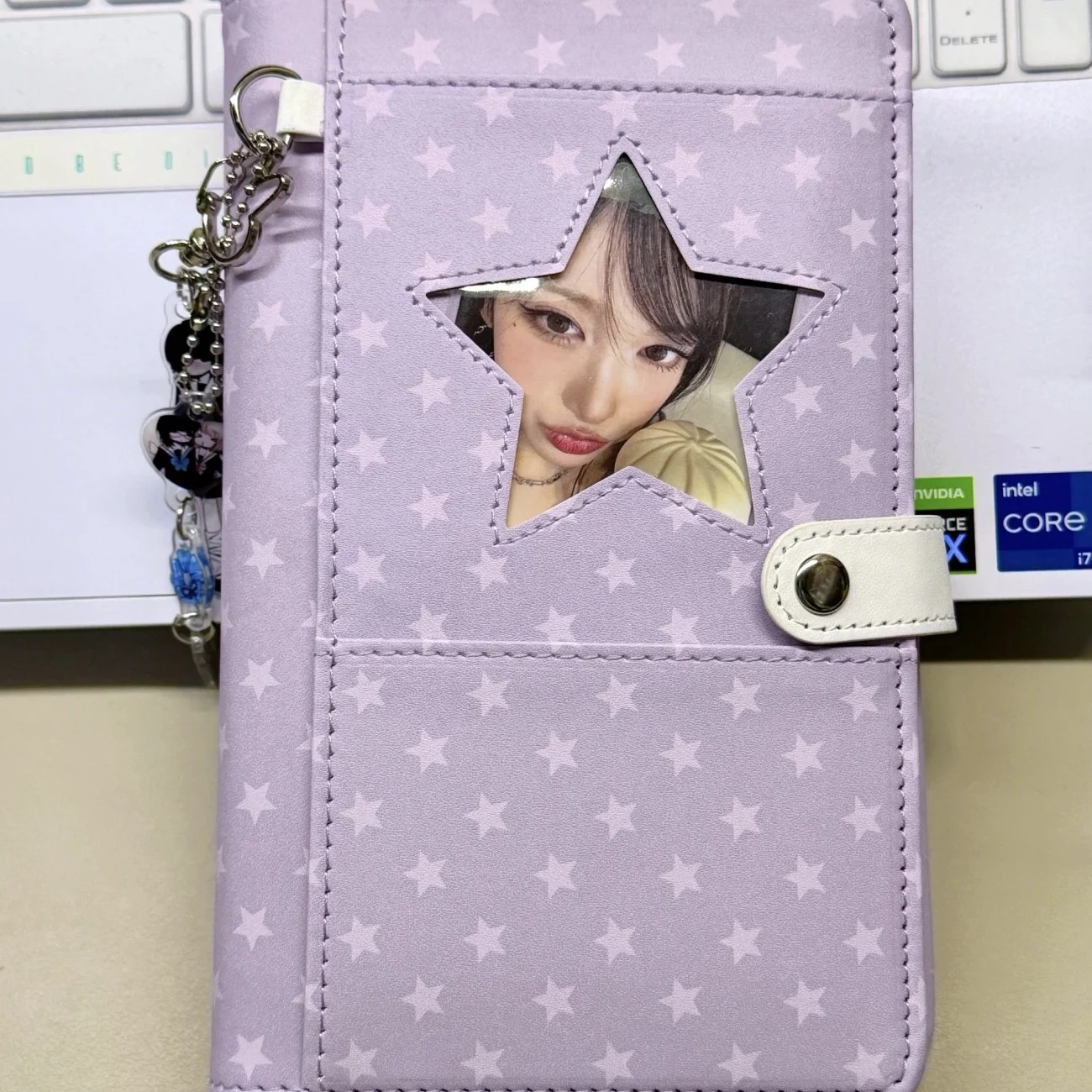 Korean Style Leather Taro Mud Milk Purple Star Ledger A6 Magnetic Buckle Loose-leaf Notebook Niche Girl Heart Portable Notepad - view 5