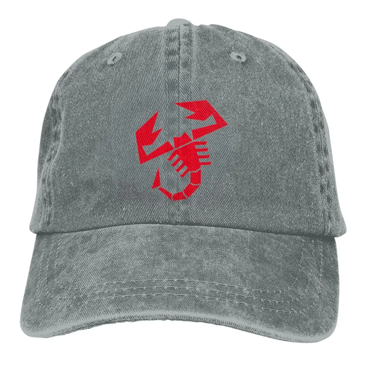 Red Abarth Scorpion Baseball Cap Accessories Fashion Distressed Denim Snapback Hat Unisex Style Activities Caps Hat