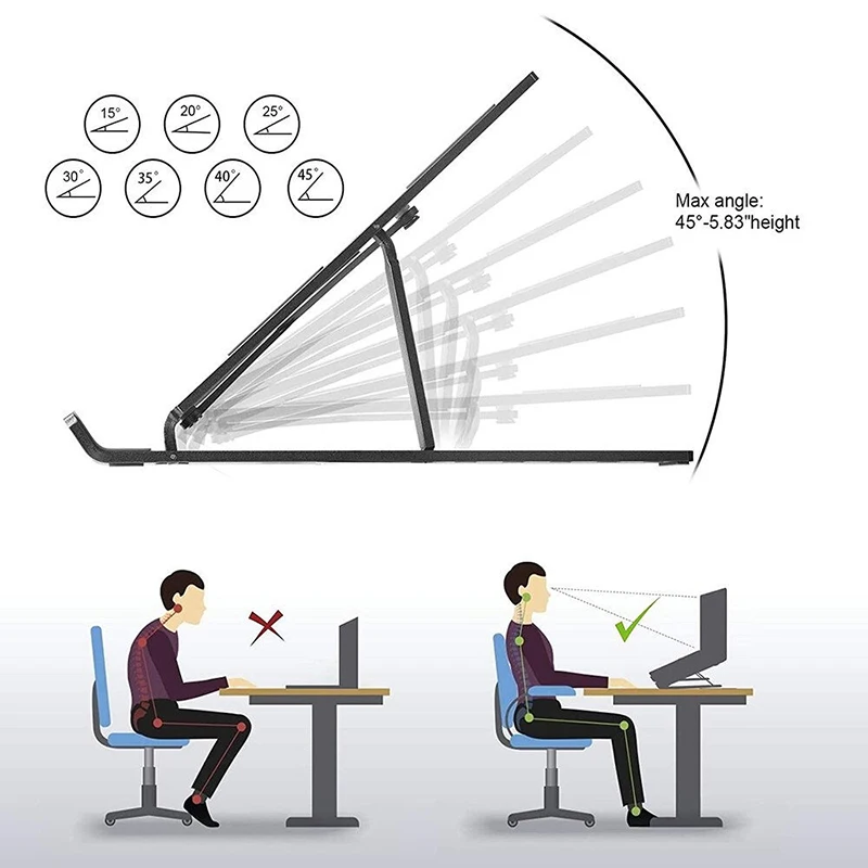 7 Gear Foldable Laptop Stand Holder Portable Computer Monitor Stand Adjustable Notebook Support Base Riser Cooling Bracket