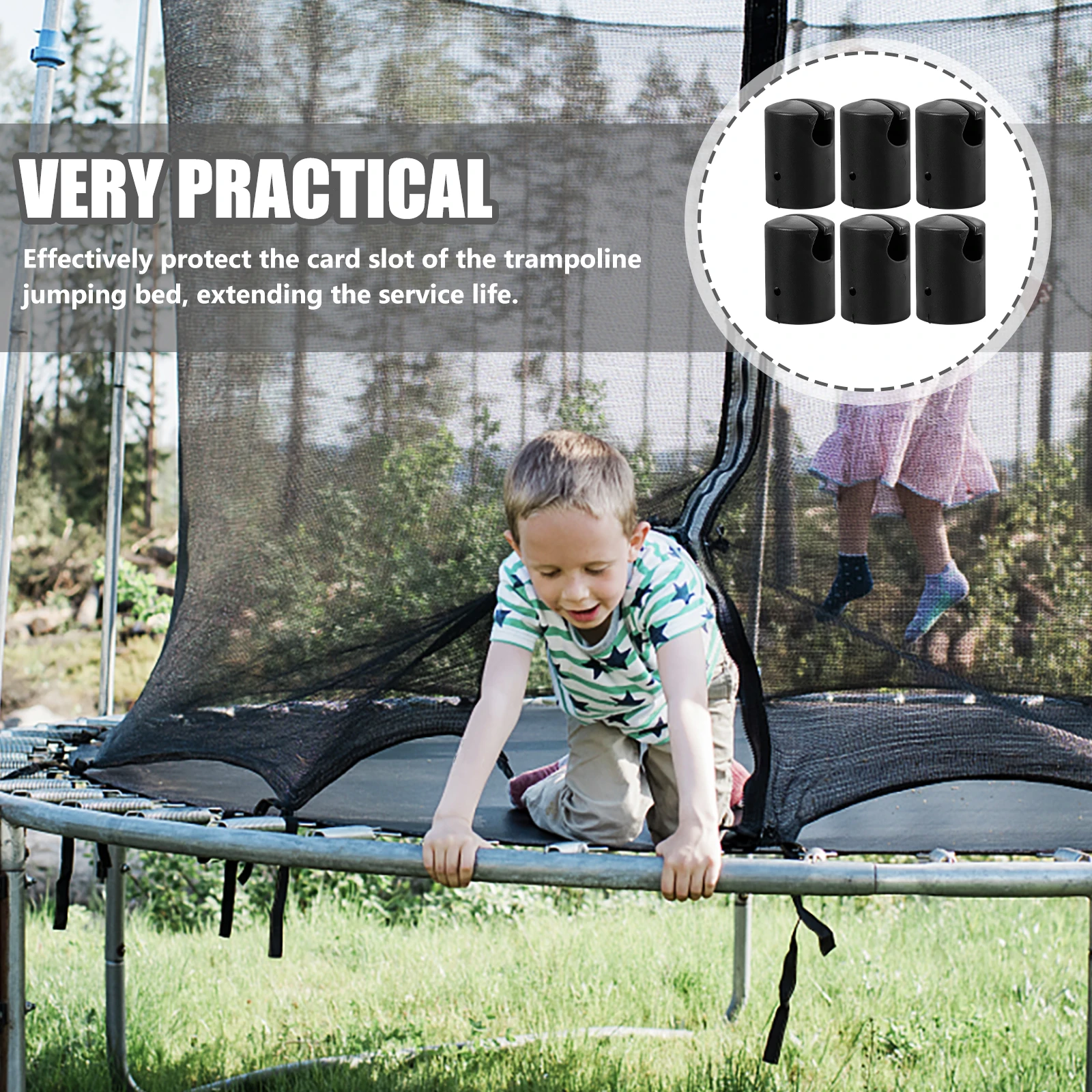 

6pcs Trampoline Replacement Parts Wear Resistant Rod Cover Plastic Cap Toys Accessories Durable Professional Supplies Outdoor