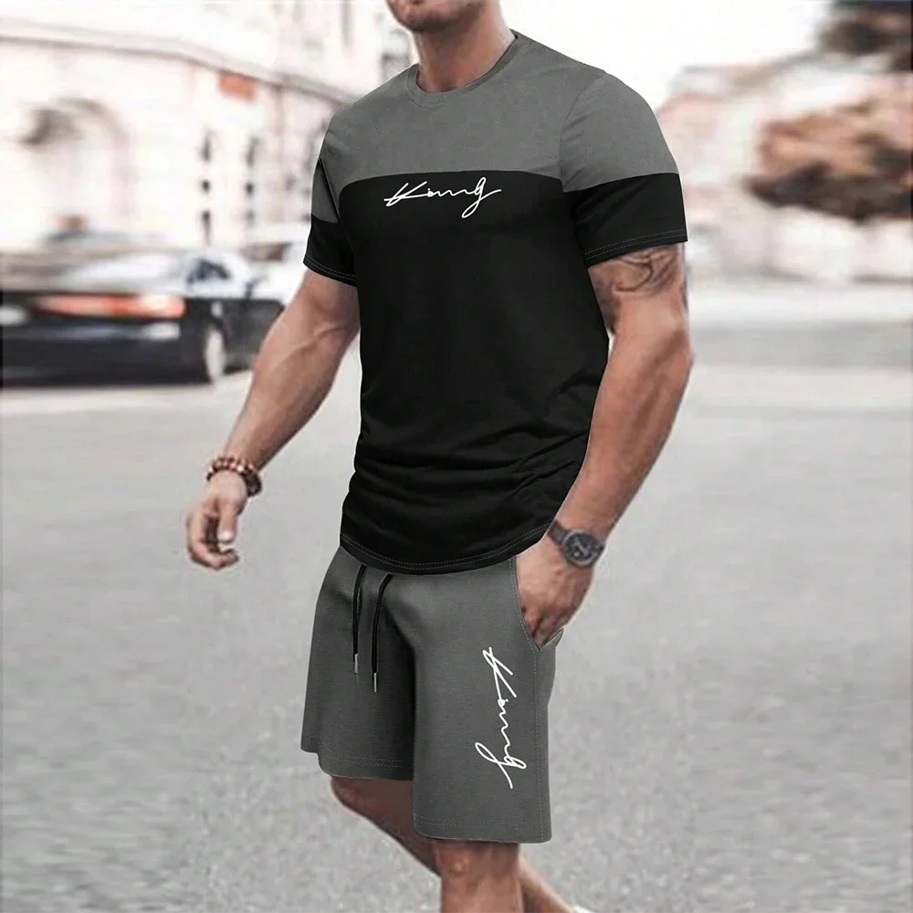 2025 New Men S Oversized Loose Quick Drying Summer Suit Trendy Summer Casual Also Suitable for Sports Shorts Short Sleeved