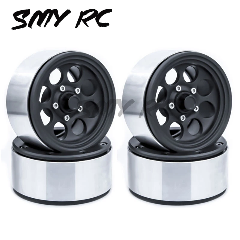 

4Pcs Aluminum Alloy 1.9 Beadlock Wheels Rims for 1/10 RC Crawler Axial SCX10 SCX10 II 90046 AXI03007 TRX-4 D90