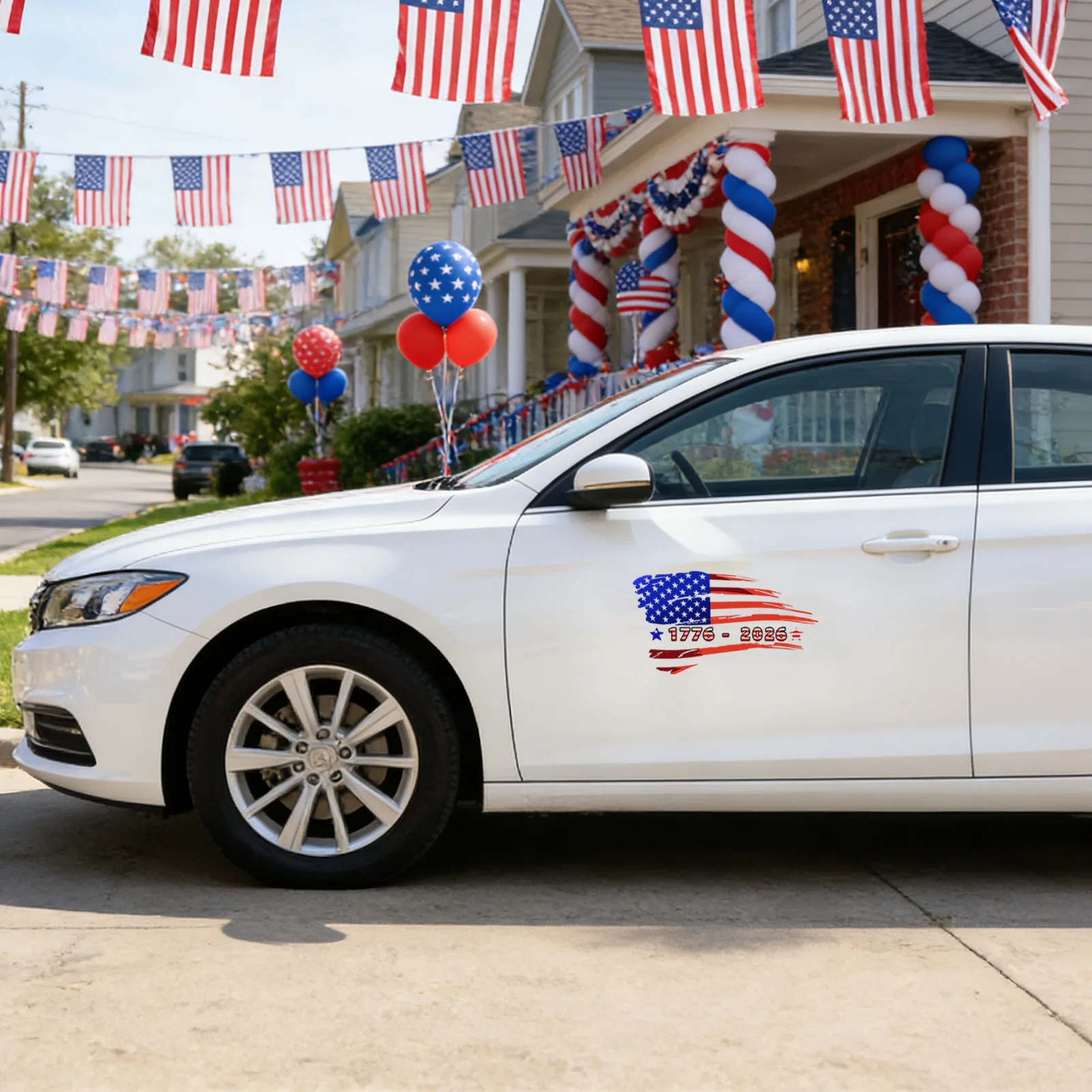 Car Sticker Usa 250th Anniversary Patriotic Flag Decal 1776 2026 Independence Day Decor Vehicle Window Bumper Sticker