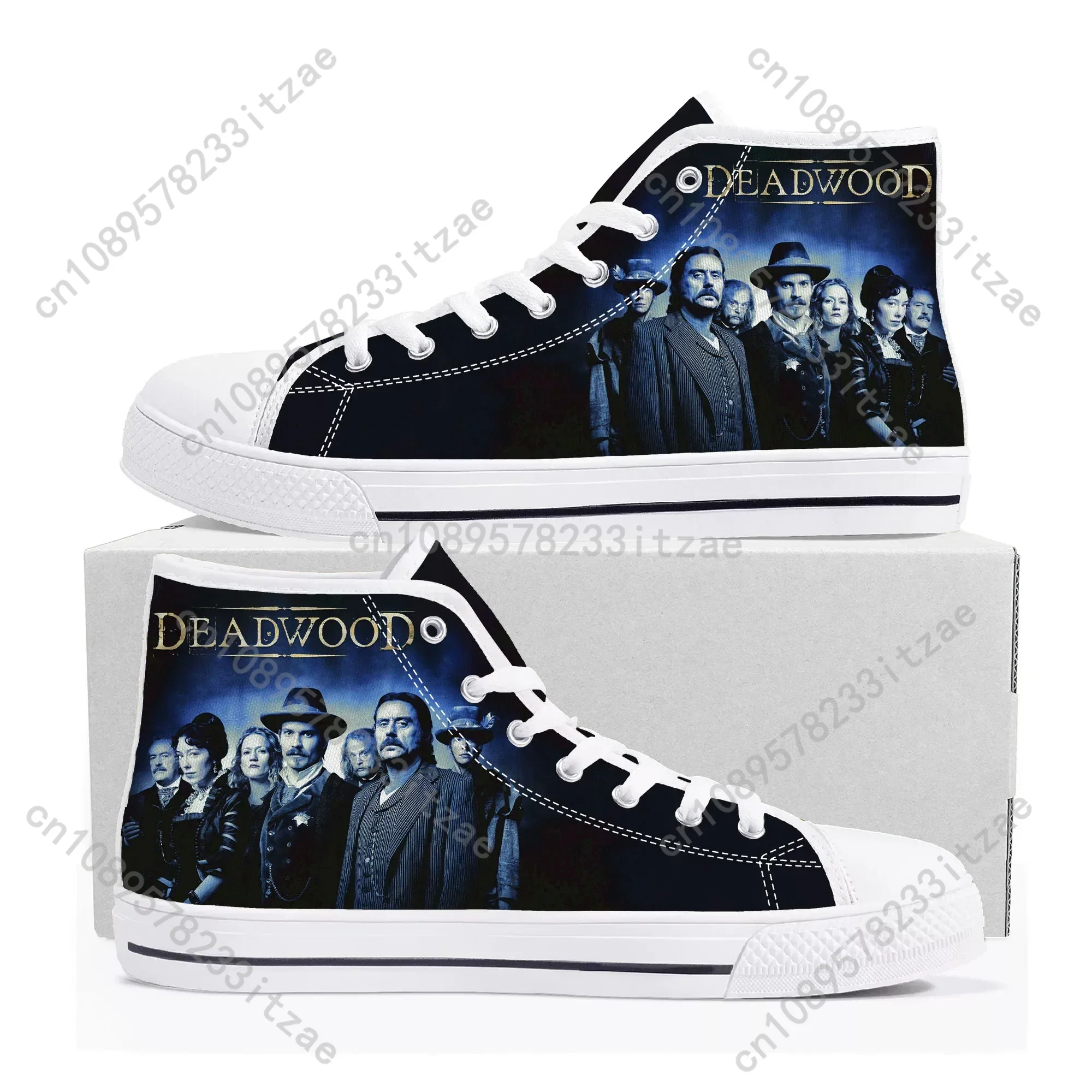 

Deadwood High Top Sneakers Mens Womens Teenager Timothy Olyphant Ian McShane Canvas Sneaker couple Casual Shoe Customize Shoes