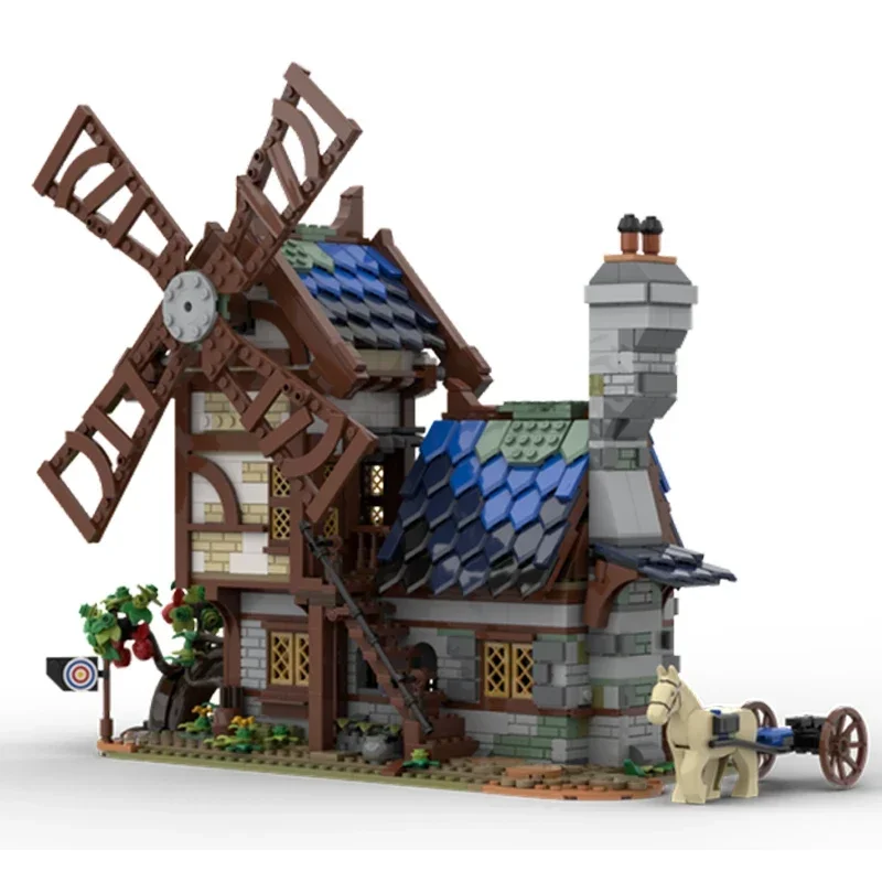 Moc Building Blocks Medieval Architecture Medieval Town Technical Bricks DIY Assembly Construction Toys For Child Holiday Gifts