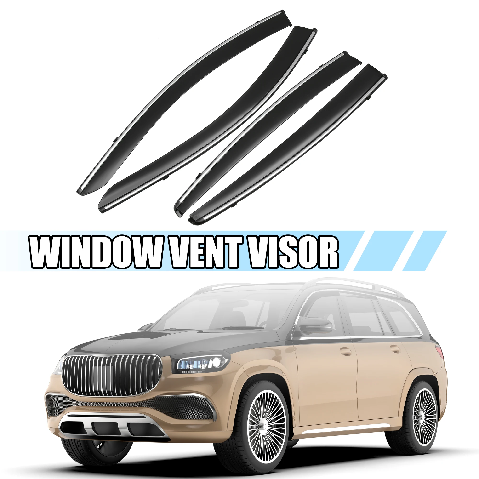 

X Autohaux 4 Pcs Side Window Vent Visor Sun Rain Deflector Guard for Honda HR-V 2016 2017 2018 2019 2020 2021 2022