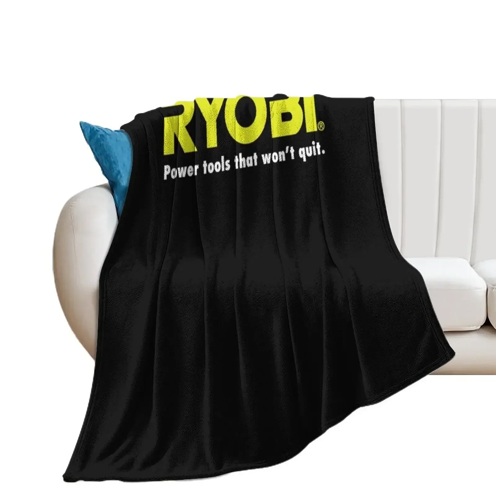 POWER TOOLS RYOBI LOGO Throw Blanket Bed Flannels Blankets