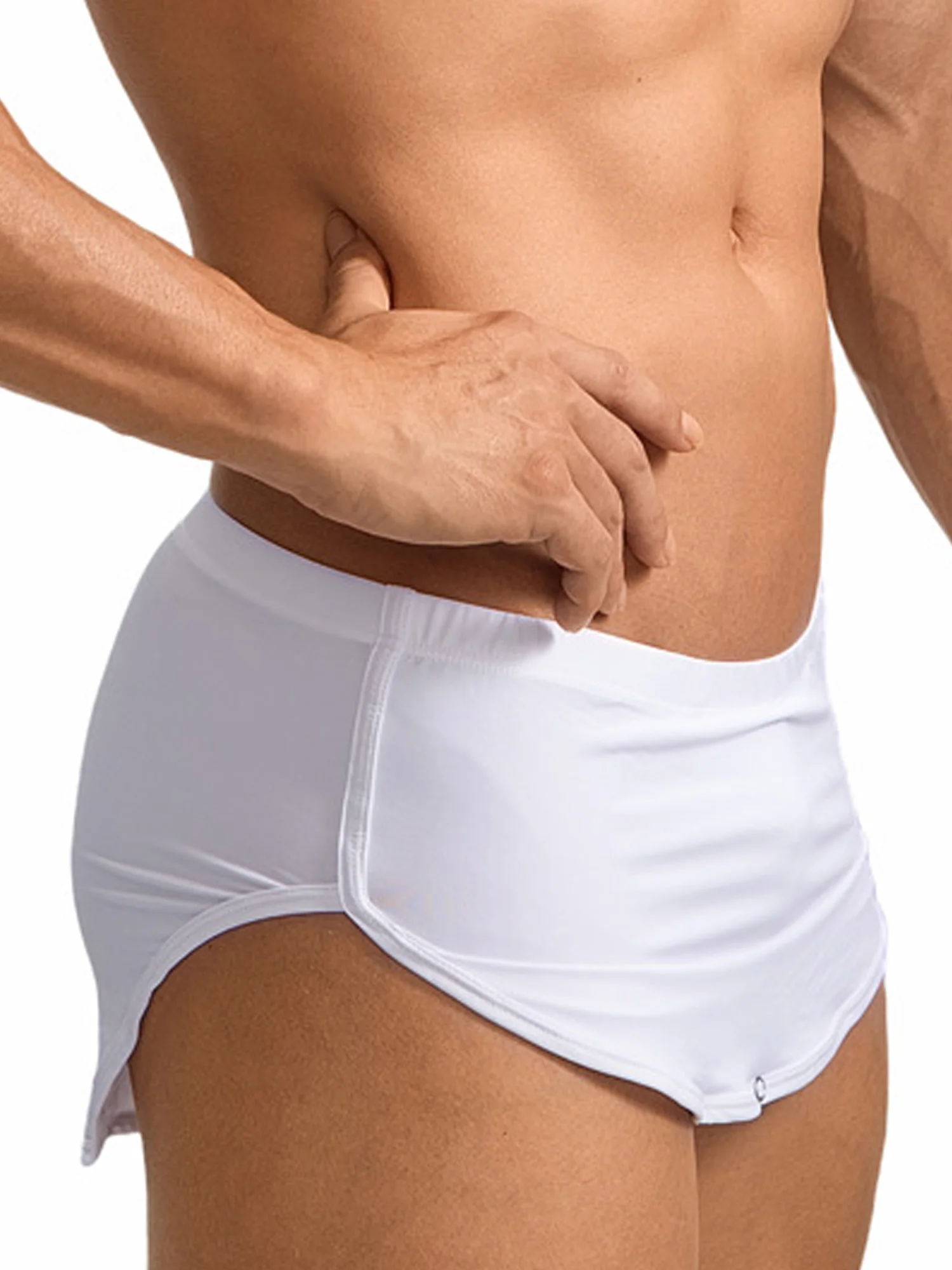 AliExpress IIXPIN Men Sides Split Press Button Crotch Boxer Briefs Elastic Waistband Quick-Drying Athletic Shorts for Gym Fitness Running Cycling