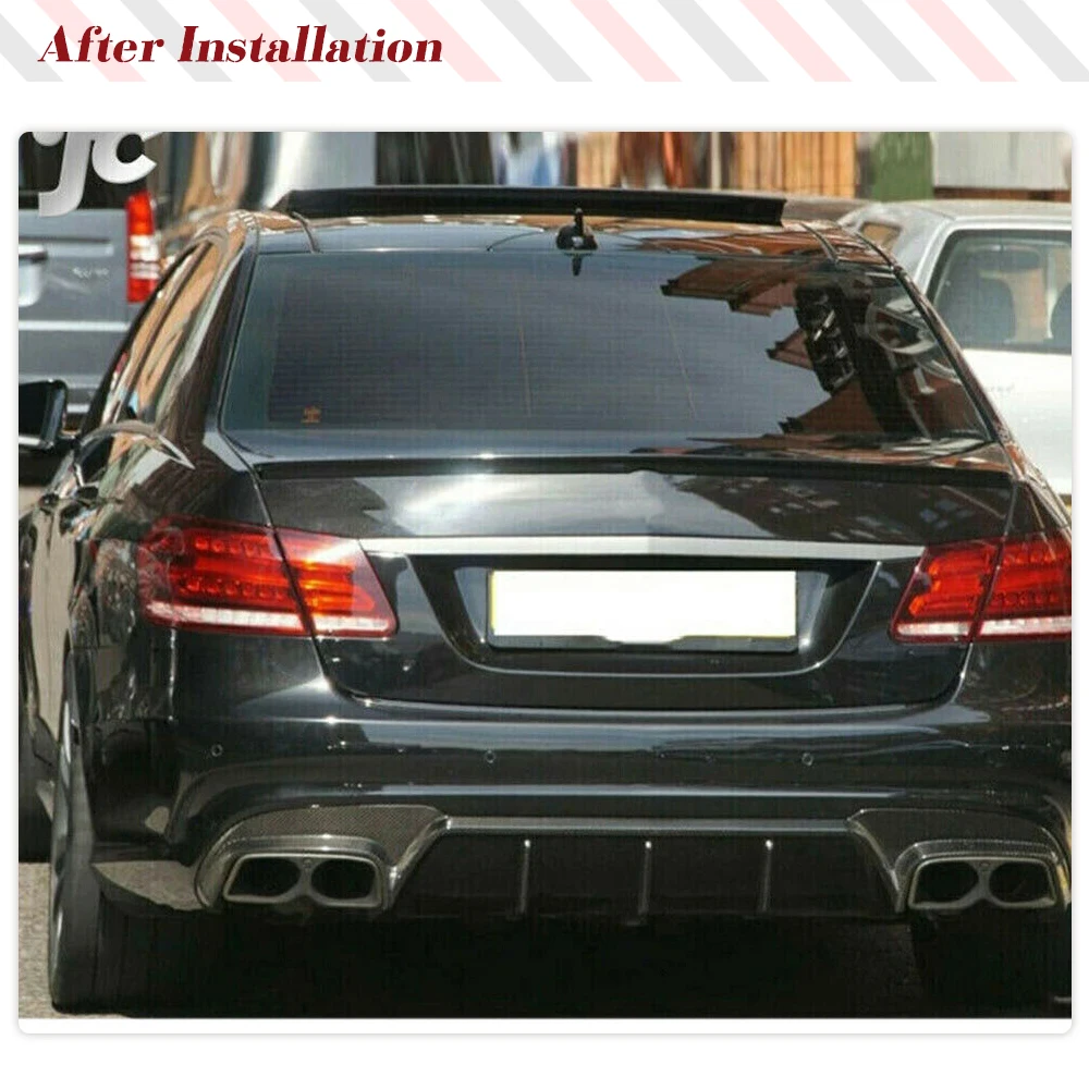 Carbon Fiber Rear Bumper Diffuser Lip Spoiler For Mercedes-Benz E Class Sport W212 E63 AMG Sedan 2013-2015 Rear Bumper Diffuser