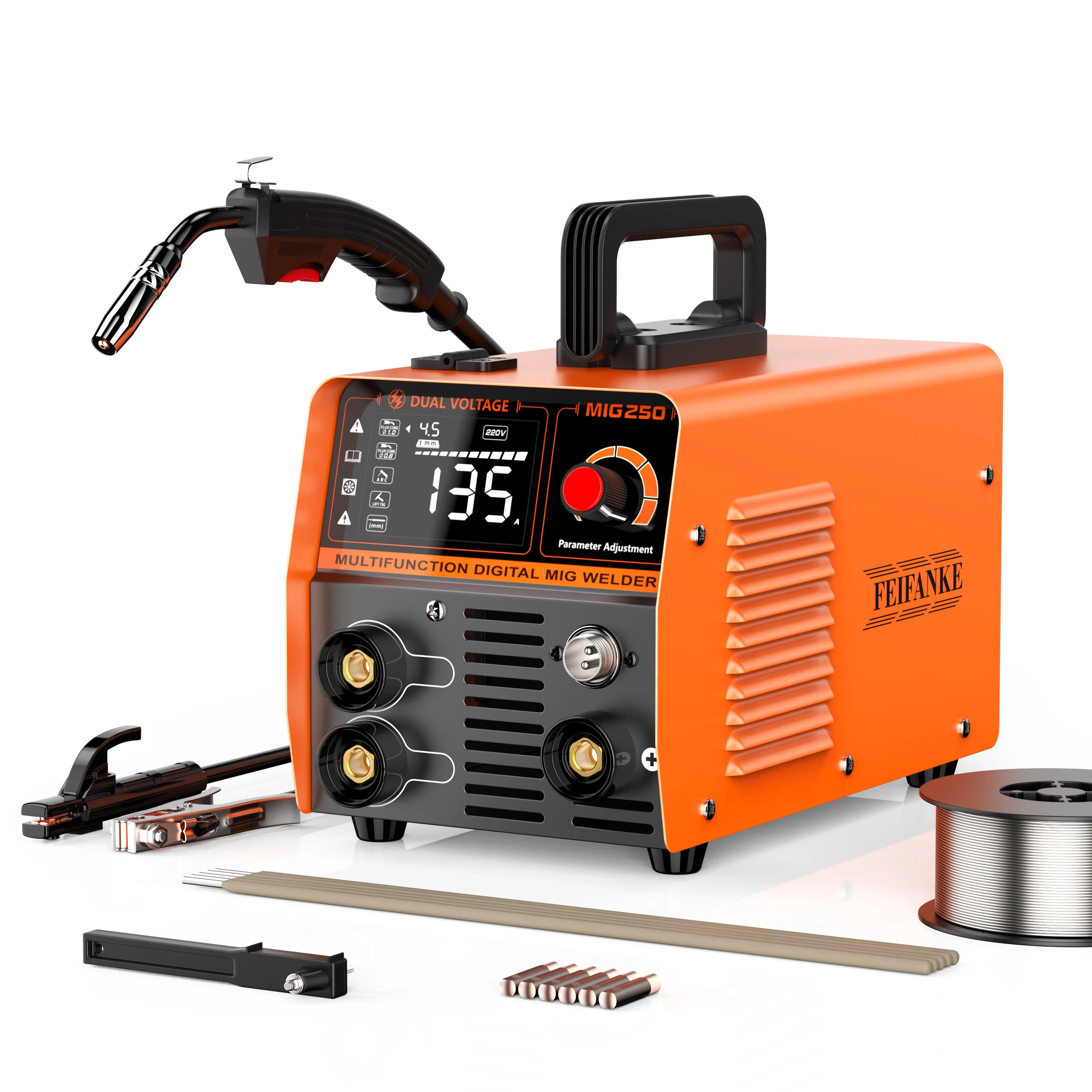 FEIFANKE MIG135 135A 110v Welding Machine MMA Welding tool MIG TIG Welder Flux Core Welder for Carbon Steel Stainless Steel