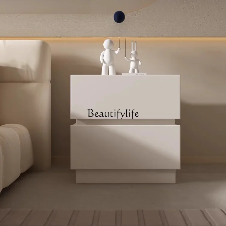 

Simple Modern Solid Wood Bedside Cabinet Light Luxury Double Storage High-Grade Bedroom Storage Bedside Cabinet