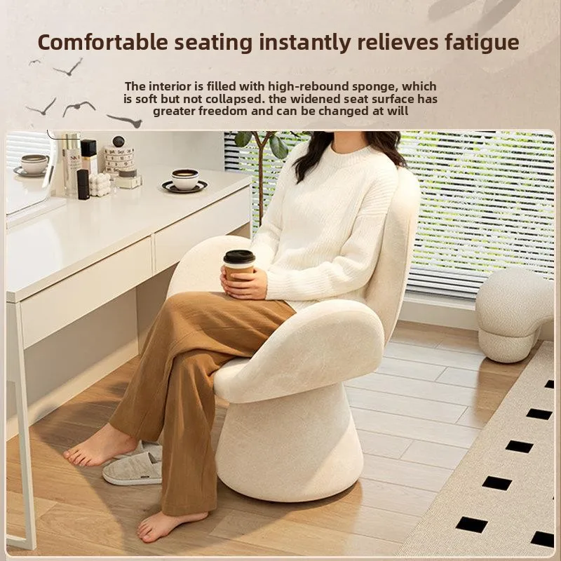 Cream wind makeup stool, girls bedroom dresser chair light luxury simple dressing stool rotation