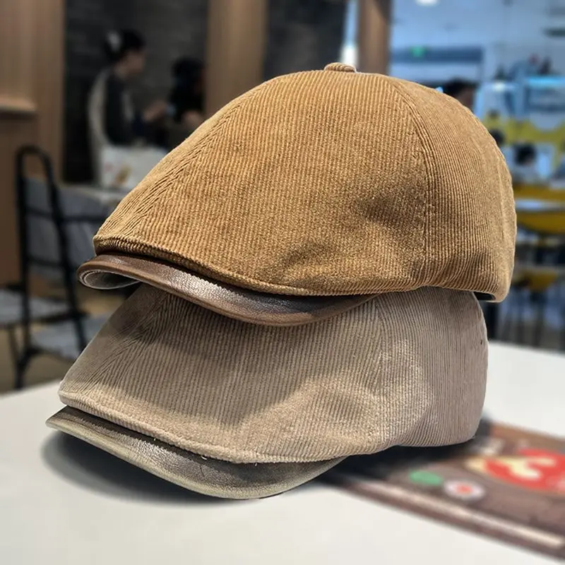 

British Retro Vintage Distressed Solid Color Newsboy Cap for Women Spring Autumn Outdoor Travel Versatile Convertible Flat Hat