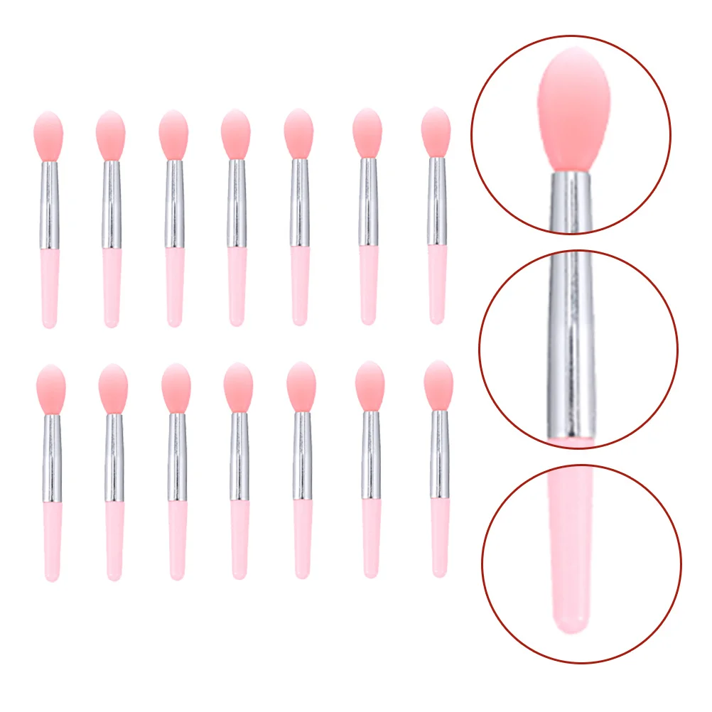 1 Juego de pinceles de silicona para labios, cabezal suave, diseño preciso, aplicador de sombra de ojos, aplicador de lápiz labial, pincel de maquillaje y belleza