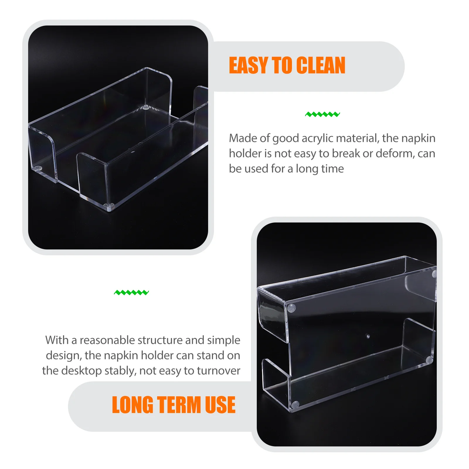 

Standing Acrylic Tissue Box Napkin Holder Clear Paper Dispenser Tabletop Storage Organizer for Home Napkin Holder
