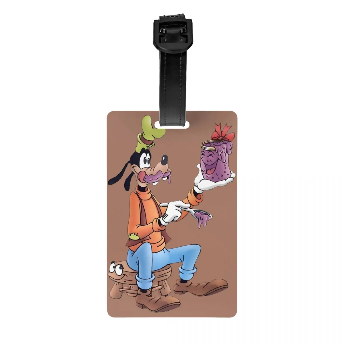 

Custom Goofy Goof Luggage Tag With Name Card Anime Cartoon Privacy Cover ID Label for Travel Bag Suitcase