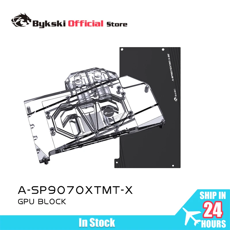 Bykski GPU Water Block Use for Sapphire RX9070XT PURE/ METAL/ PULSE Video Card / Copper Cooler RGB Radiator  A-SP9070XTMT-X