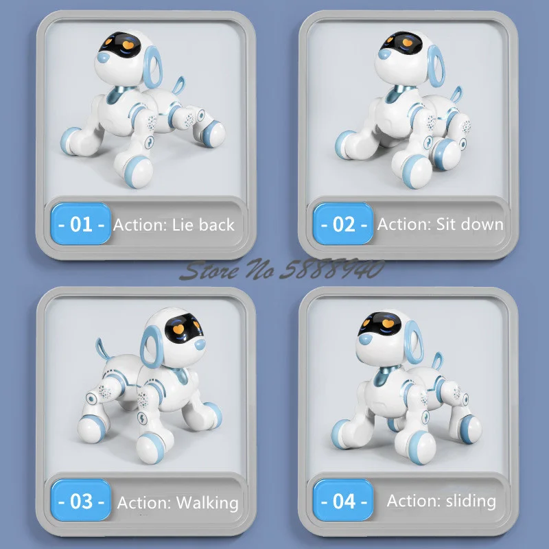 Intelligent Early Education Remote Control Robot Dog Smart Programming Touch Sense LED Dynamic Emoticons RC Robot Dog Child Toy