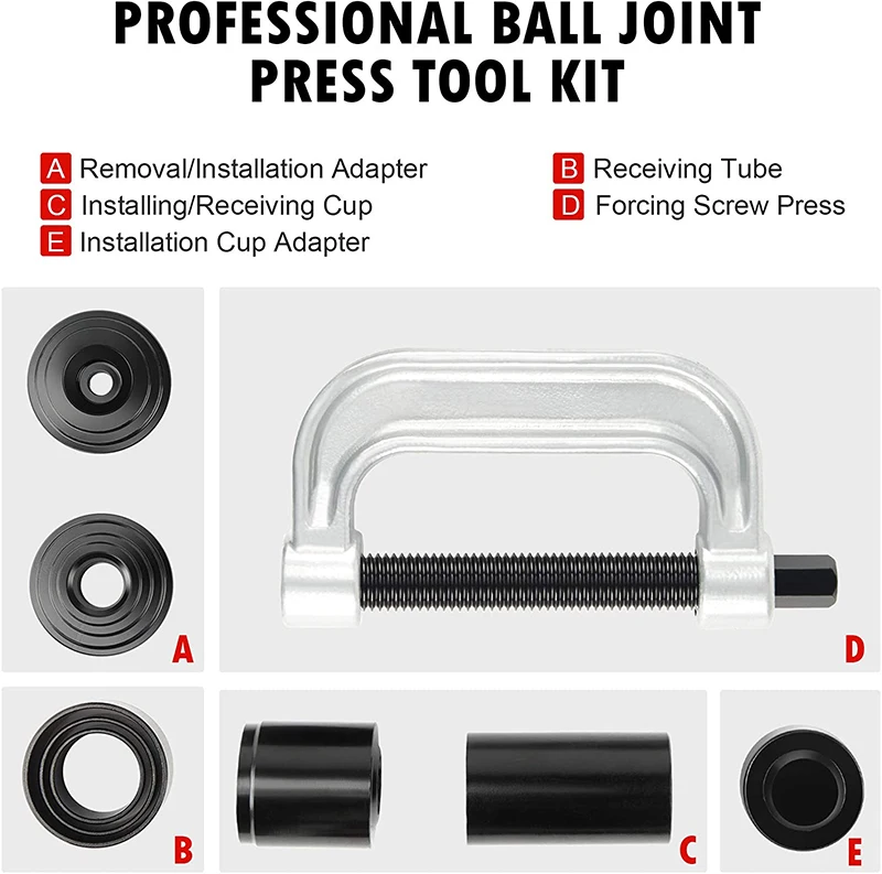 Heavy Duty Ball Joint Press & U Joint Removal Tool Kit with 4x4 Adapters VT01015