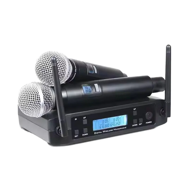 GLXD4 Беспроводной ручной микрофон для караоке с четкостью цифров и стабильным подключением на настройках живых развлечений