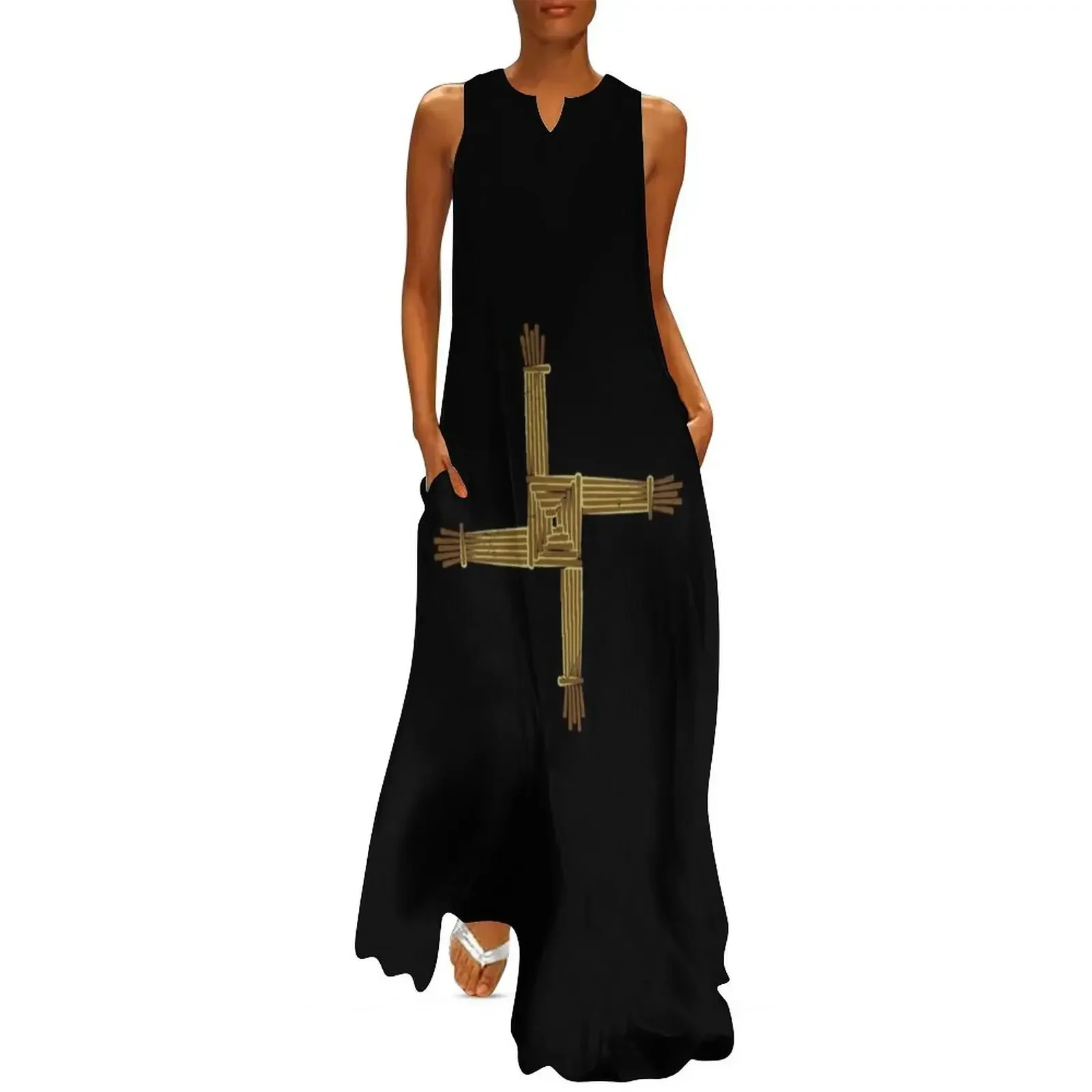 

Celtic Symbols Brigid's Protection Gift Idea Long Dress Summer women's clothing Dress