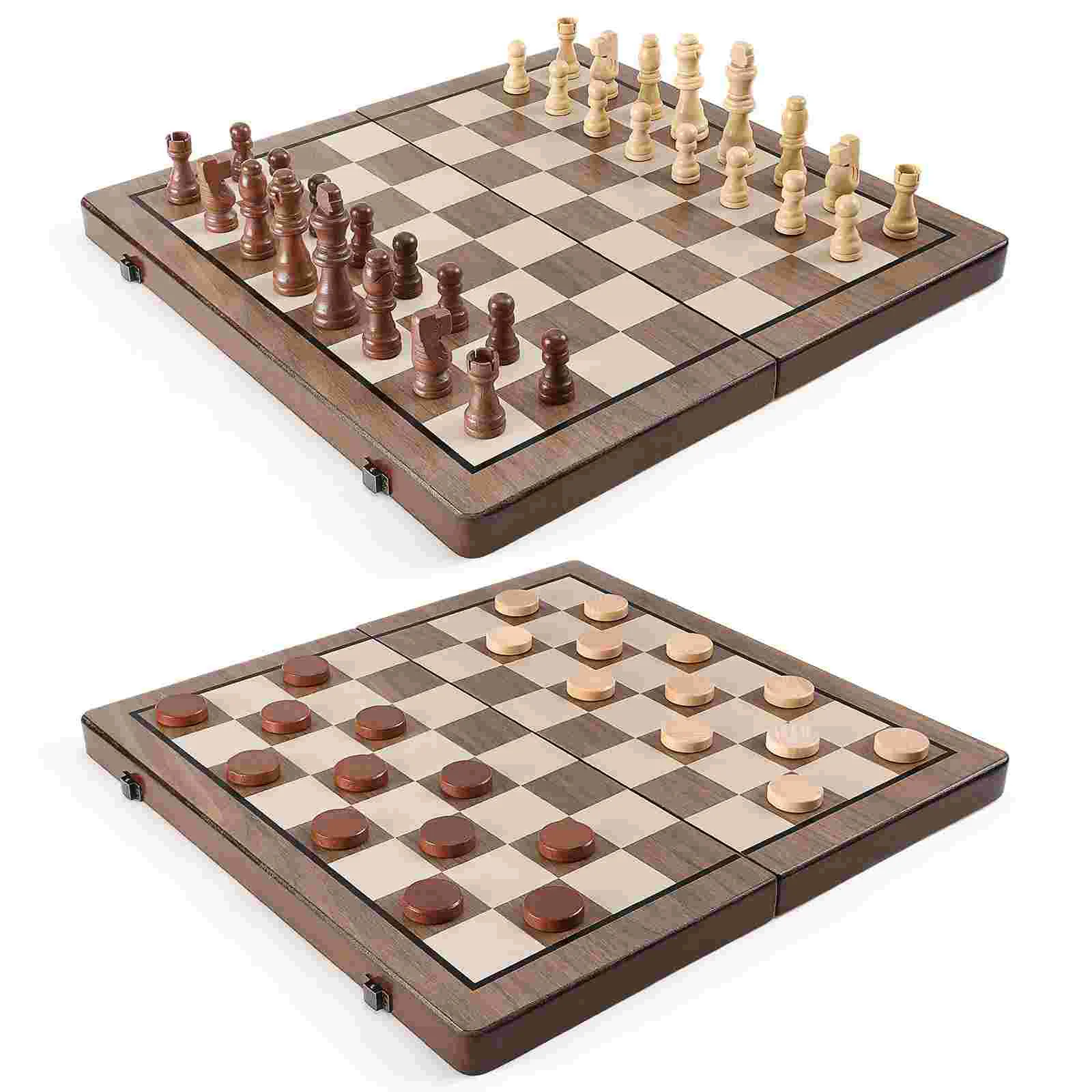 Wood Magnetic Discount Chess Board Game Checker Games Checkerboard Wooden Checkers