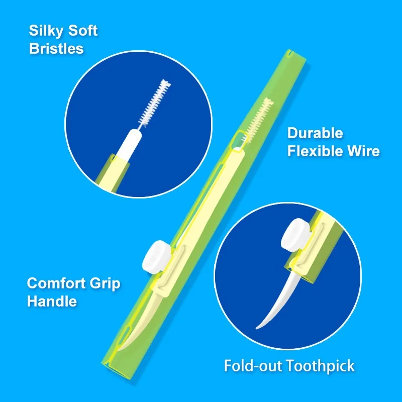 100pcs Push-Pull Interdental Brush Teeth Cleaning Orthodontics Oral Care Toothpick Dental Tool Floss Orthodontic Tooth Brush