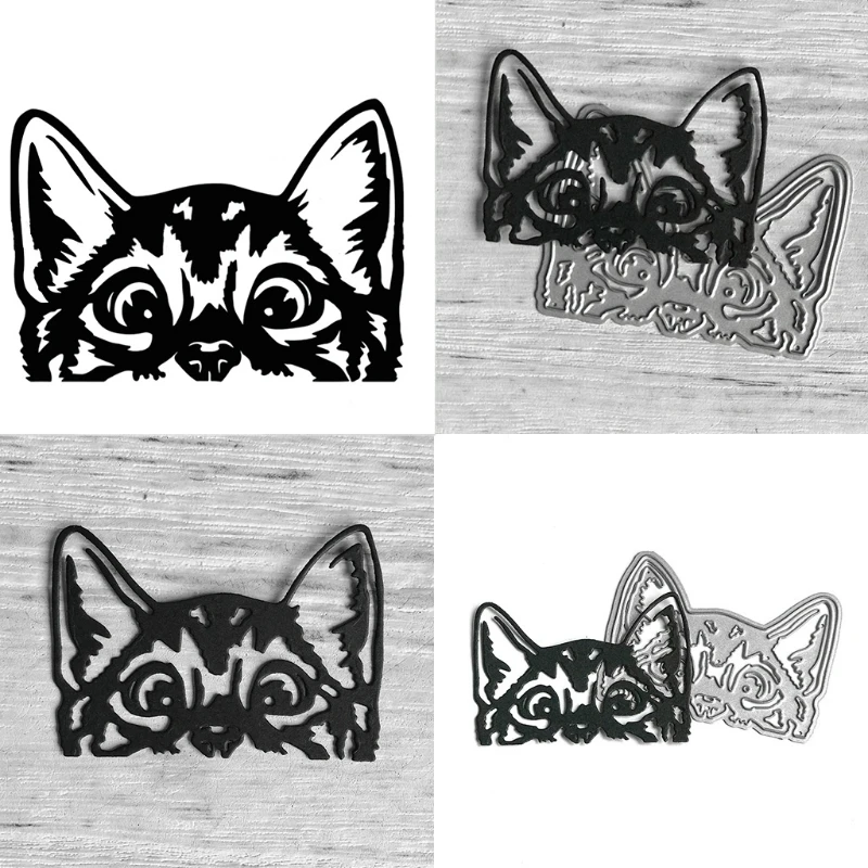 A9LB for Cat for Head Metal Cutting Dies Stencil Scrapbooking DIY Album Stamp Paper Card Mold Embossing Decoration