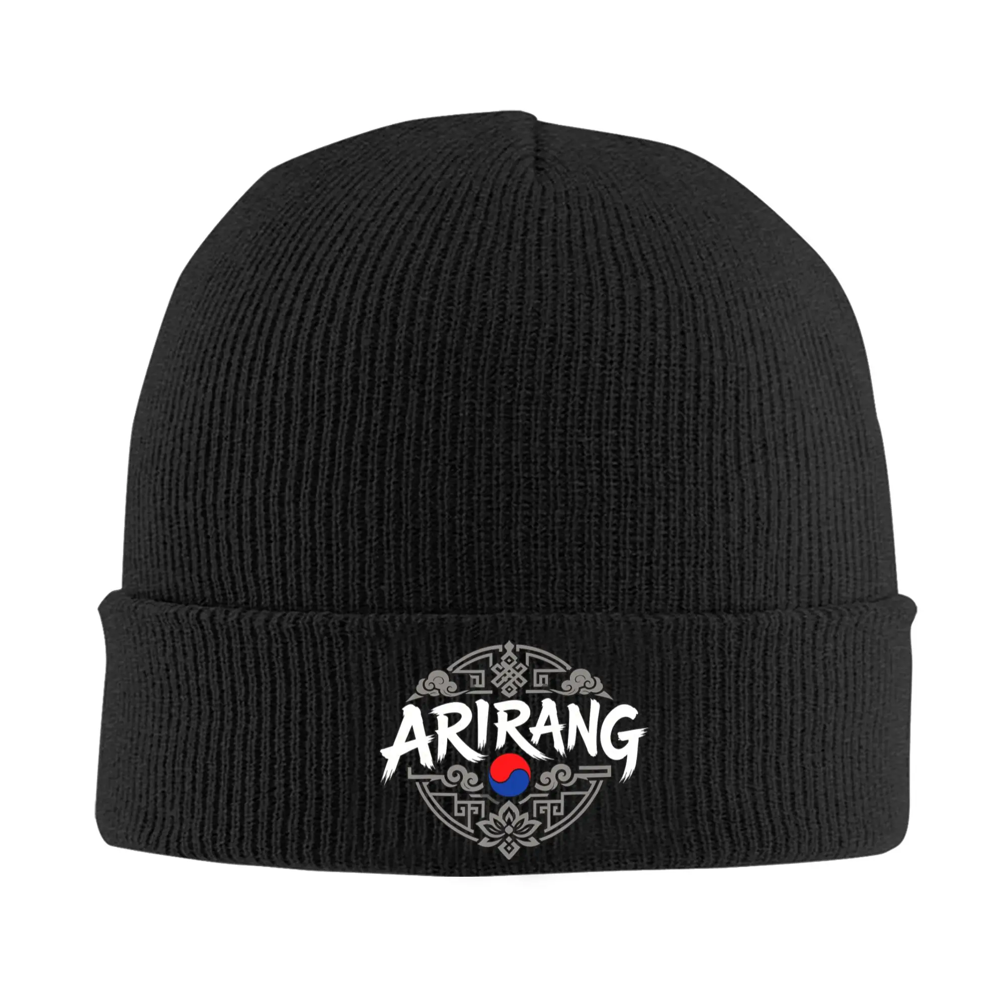 Folk Song Korean-Arirang Knit Hat Beanie Winter Hat Warm Acrylic Hip-hop Hangul Heritage Caps Men Women Birthday Gift