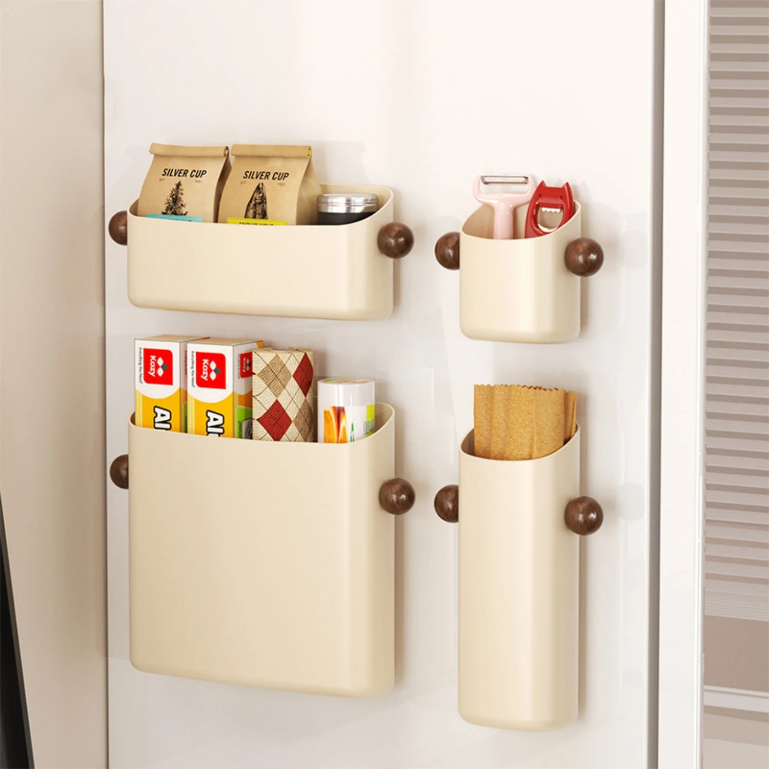 

Magnetic Force Organizer Rack Refrigerator Side Storage Holder for Cutlery Seasoning Coffee Beans Multifunctional Organizer Rack
