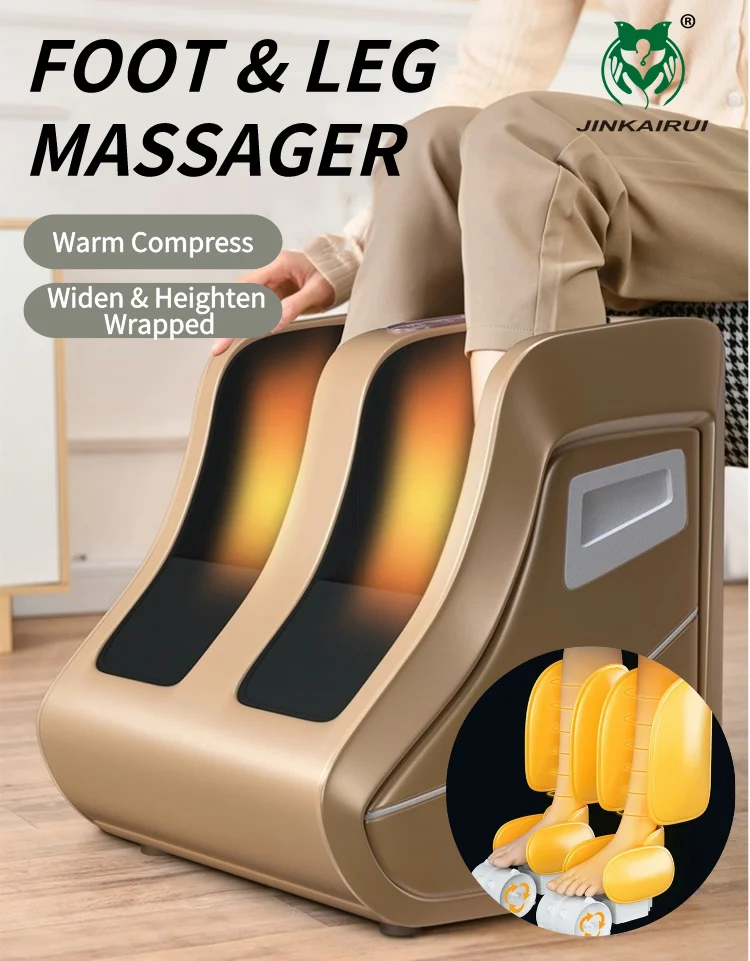 

Jinkairui Electric Foot Massage Machine Vibrating Shiatsu Airbag Compression Rolling Kneading Leg Beauty Massager Relaxation