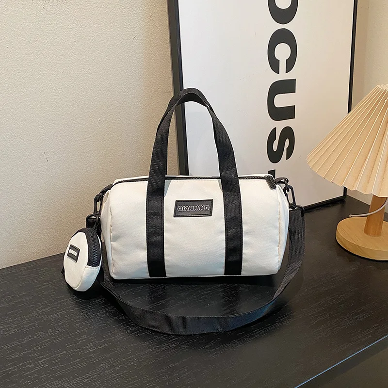 Casual Nylon Pillow Bag Women's Fashion Commuting Handheld Boston Bag Single Shoulder Slant Cross Small Bag Korean Style