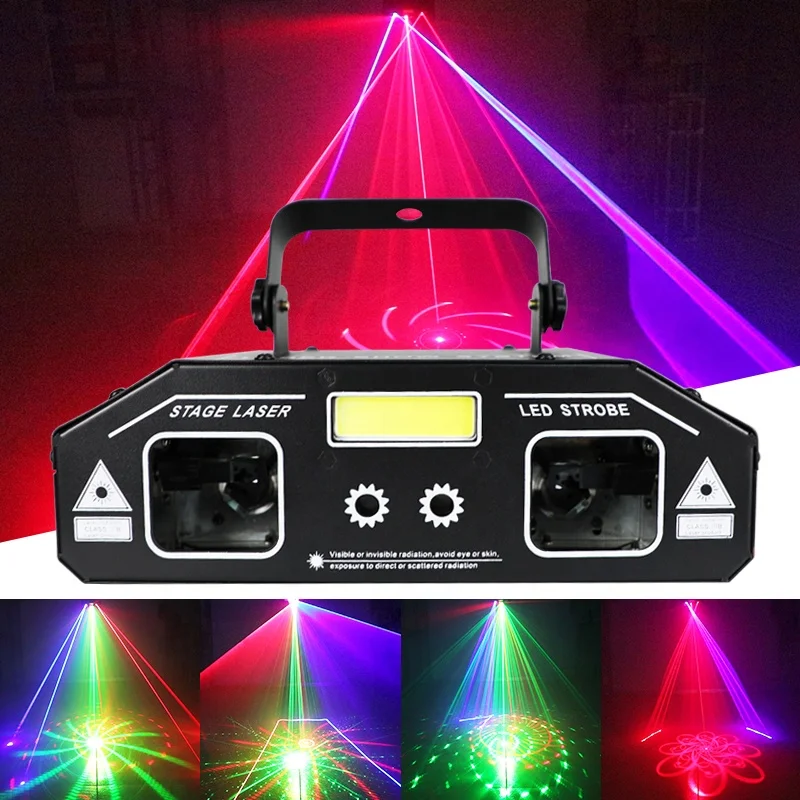 Nieuwe 5 In 1 Rgb Laser Verlichting Show Systeem Stage Disco Party Kerst Decoratie Dmx Dj Apparatuur Project