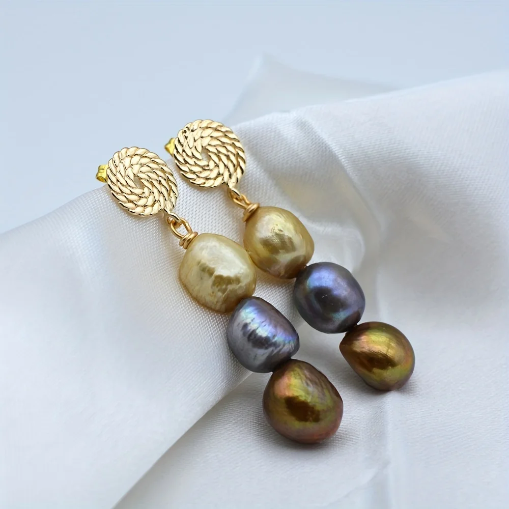 Vintage Women\'s Earrings Multicolor Natural Pearls Irregular Baroque Pearl Pendants Long Wedding Accessories Fashion Gifts