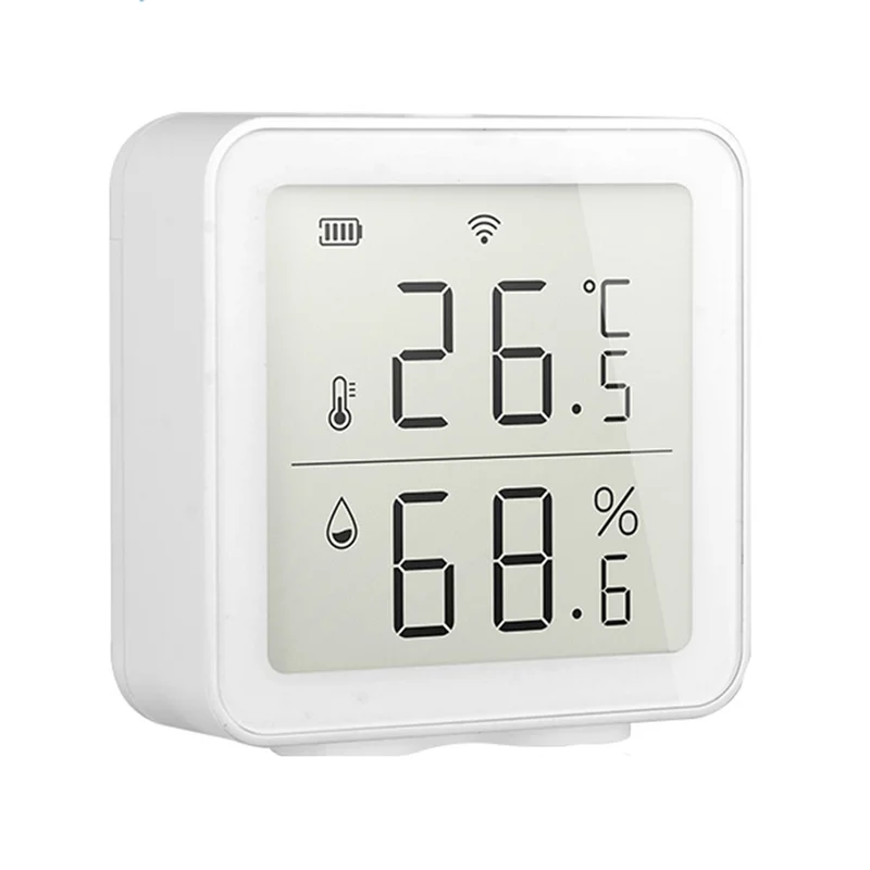 ABKU-Temperature & Humidity Sensor LCD Screen Infrared Sensing Backlight Smart Tuya APP Remote Alexa Voice